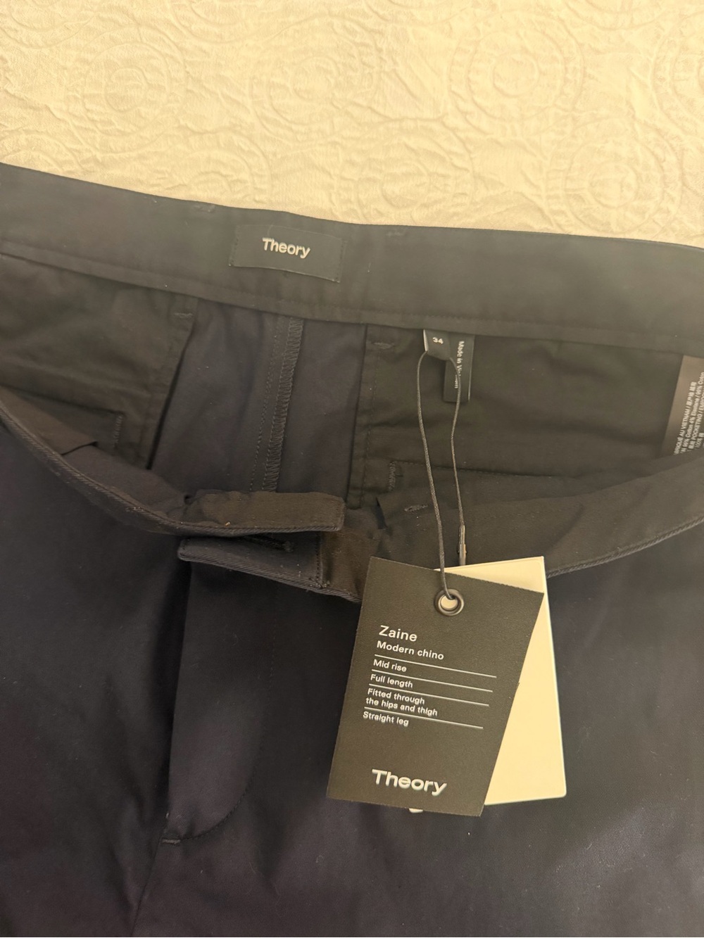 Theory Men's Navy Straight Chinos - Picture 7 of 7